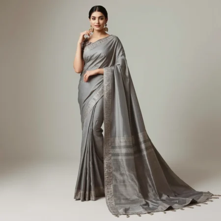 Formal Grey Saree