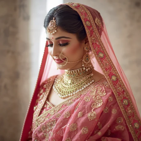 Blush Royale – Embroidered Pink Wedding Saree