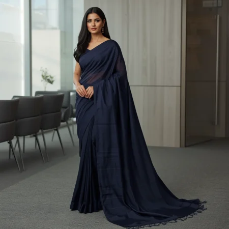 Navy Blue Corporate Saree